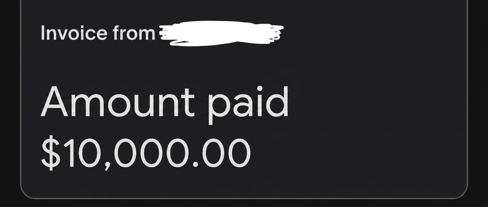 Payment proof — invoice paid in full: €10,000