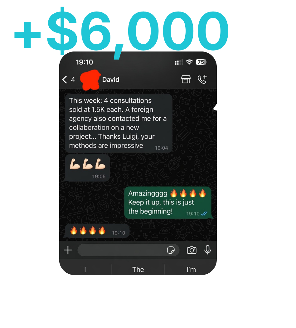 David — +$6,000 in a week from 4 consultations and a new agency collaboration